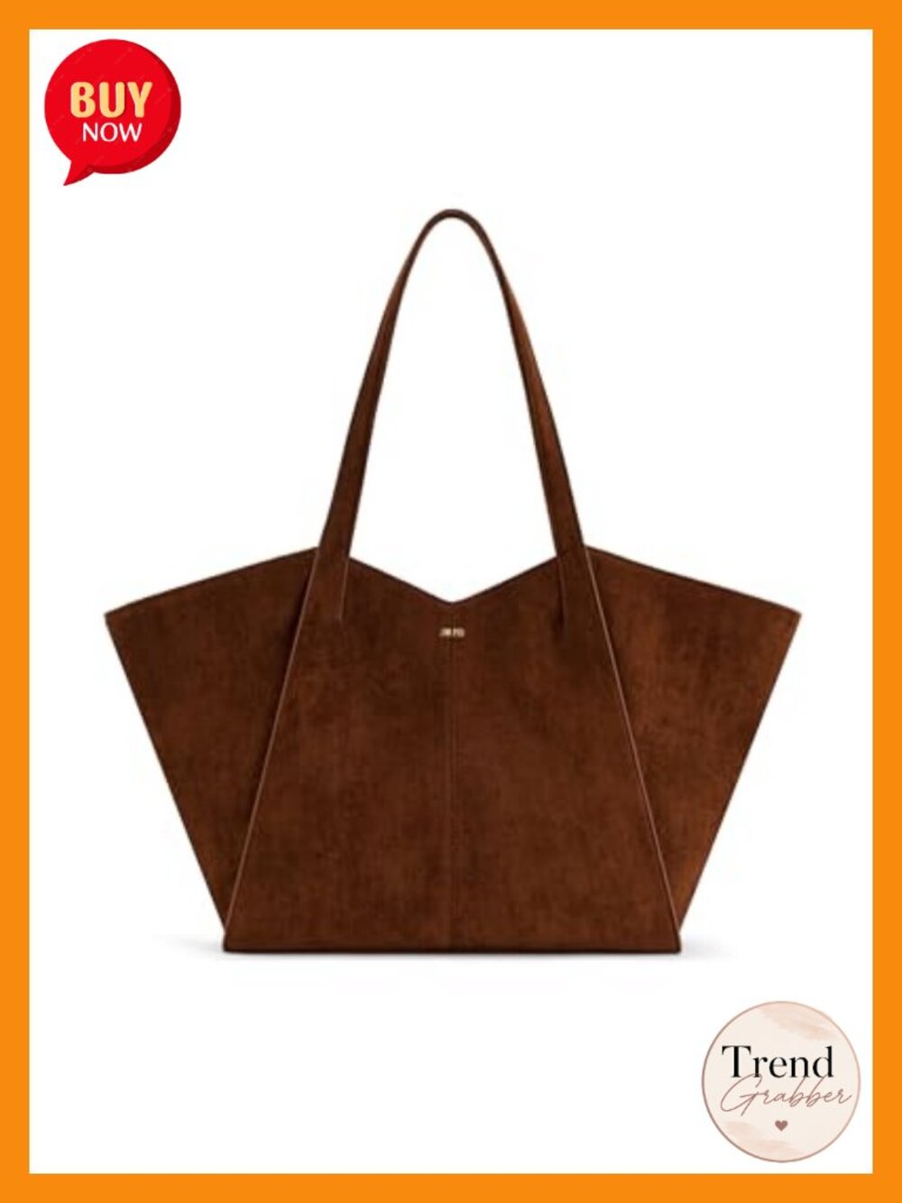 JW PEI Kiana Faux Suede Large Capacity Tote Bag Gold Hardware